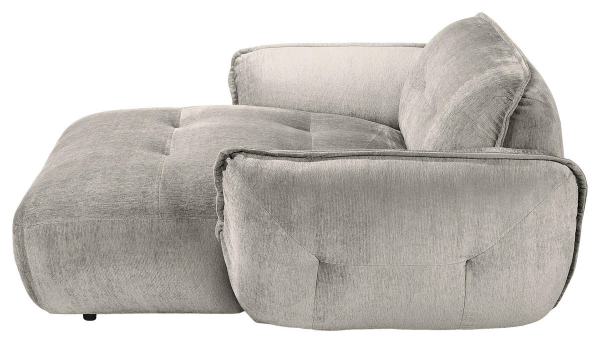 XXL-SESSEL in Chenille Silberfarben  - Silberfarben/Schwarz, Modern, Kunststoff/Textil (182/87/184cm) - Trendmanufaktur