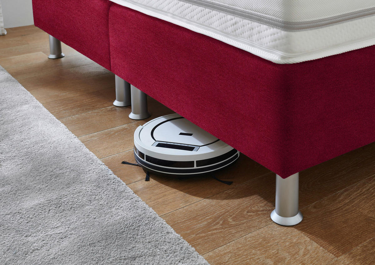 BOXSPRINGBETT 180/200 cm  Rot  - Rot/Alufarben, Design, Kunststoff/Textil (180/200cm) - Beldomo - Sleep