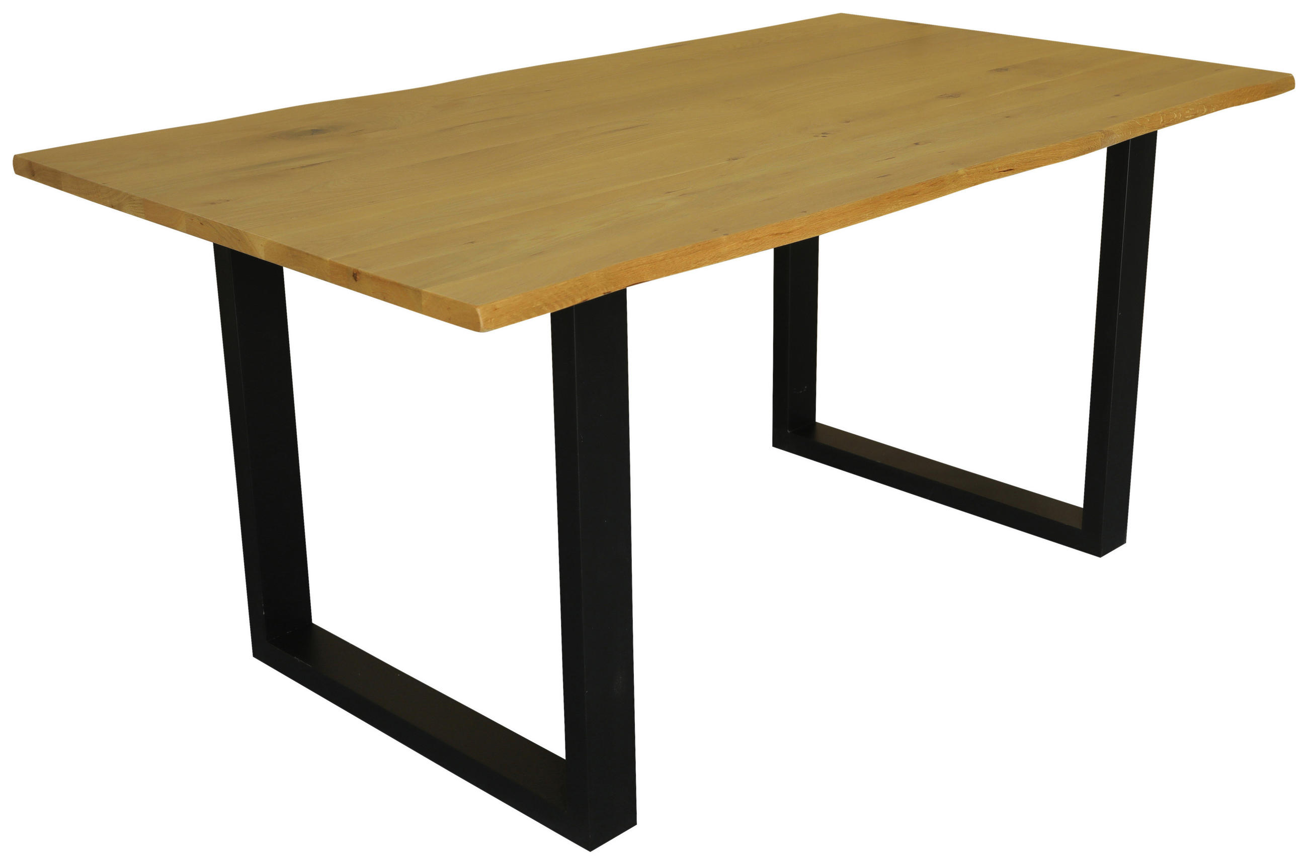 ESSTISCH 160/90/76 cm Echtholz  Holz, Metall Schwarz, Eichefarben  - Eichefarben/Schwarz, MODERN, Holz/Metall (160/90/76cm) - Livetastic