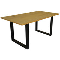 ESSTISCH 160/90/76 cm Echtholz  Holz, Metall Schwarz, Eichefarben  - Eichefarben/Schwarz, MODERN, Holz/Metall (160/90/76cm) - Livetastic
