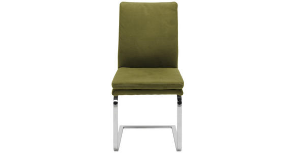 SCHWINGSTUHL in Stahl Mikrofaser - Chromfarben/Beige, Design, Textil/Metall (47/100/64cm) - Novel
