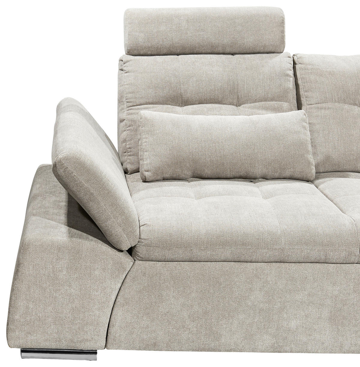 ECKSOFA Schlammfarben Mikrovelours  - Schlammfarben/Silberfarben, KONVENTIONELL, Kunststoff/Textil (268/170cm) - MID.YOU