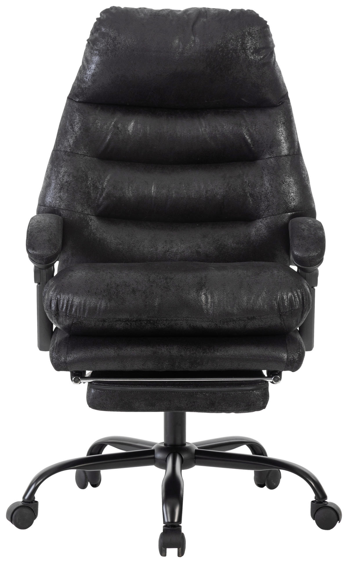 PISARNIŠKI STOL kovina, tekstil črna  - črna, Moderno, kovina/umetna masa (64/114/122/72cm) - MID.YOU