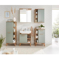 WASCHBECKENUNTERSCHRANK 60,5/65/33 cm  - Eichefarben/Salbeigrün, Design, Holzwerkstoff (60,5/65/33cm) - Xora