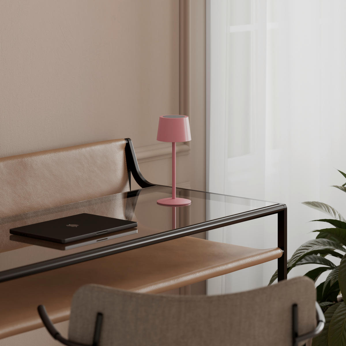 STOLNA PUNJIVA SVJETILJKA  - ružičasta, Basics, metal (9/22cm) - Novel