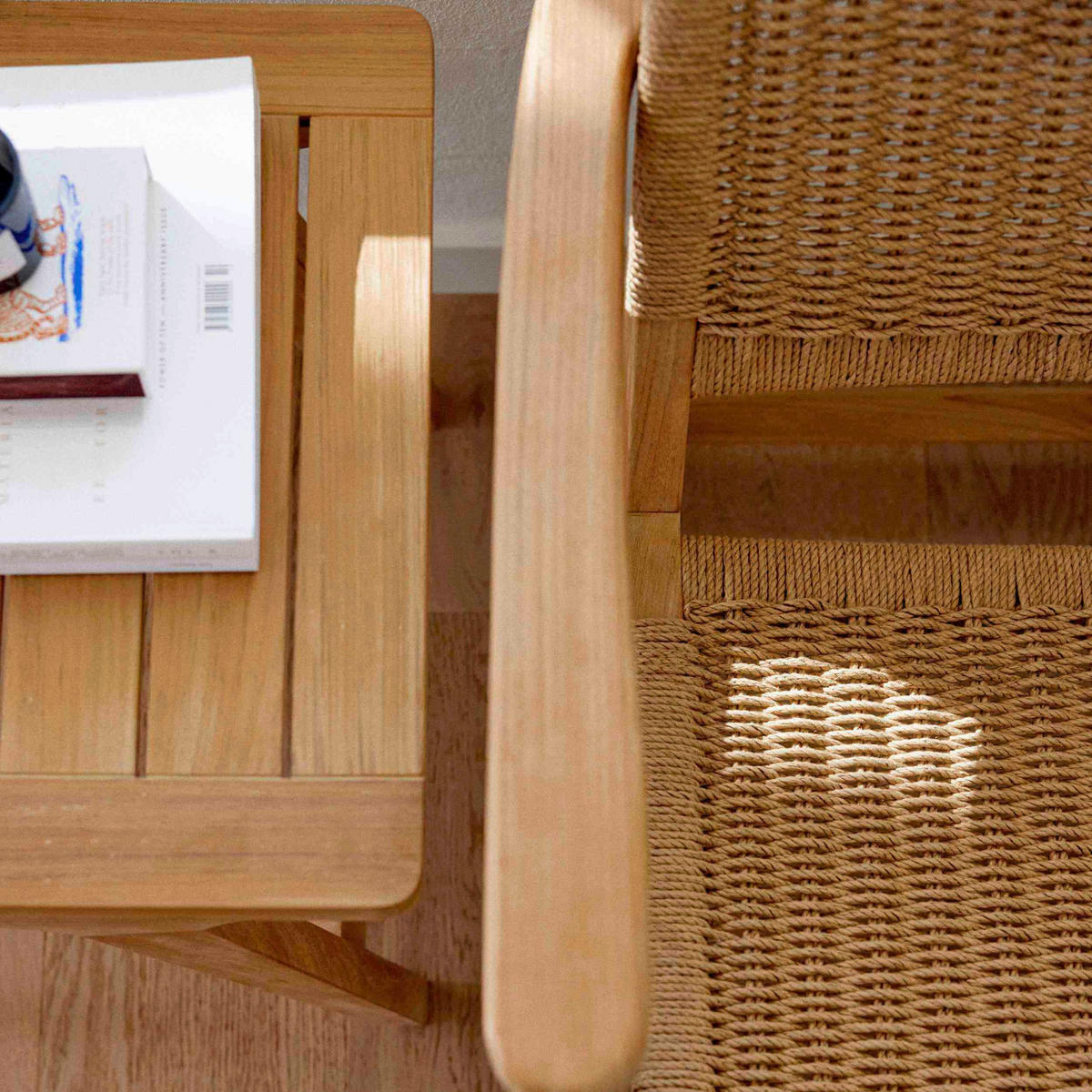 LOUNGETISCH 45/45/42 cm Holz Naturfarben, Teakfarben quadratisch  - Naturfarben/Teakfarben, Natur, Holz (45/45/42cm) - Gardenson