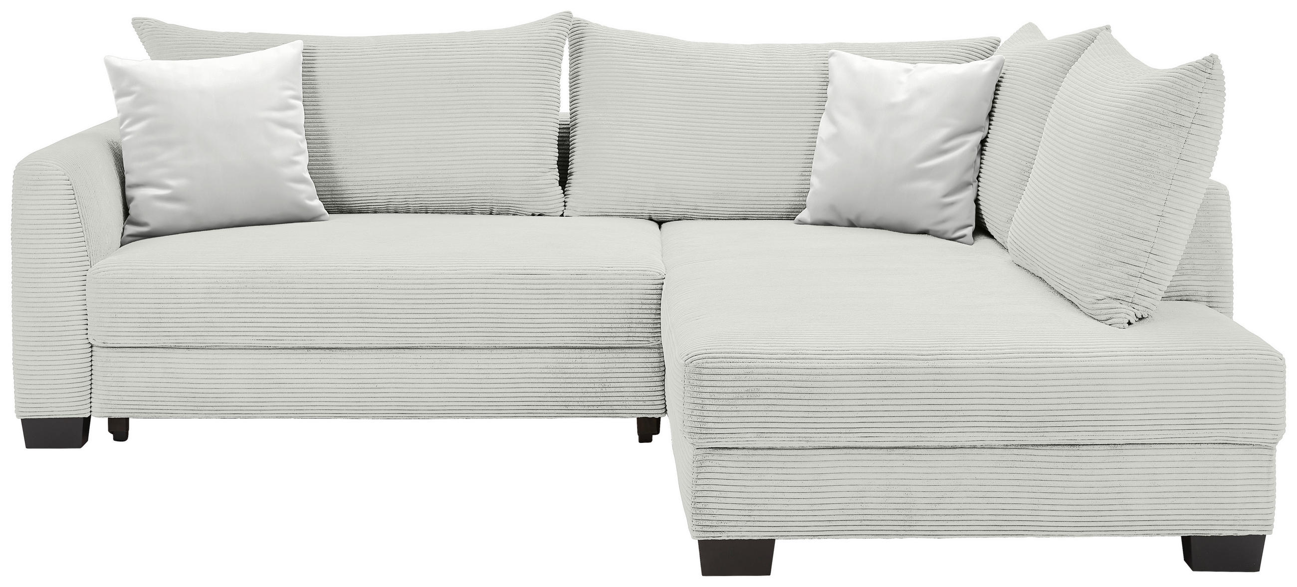 ECKSOFA in Cord Naturfarben  - Schwarz/Naturfarben, Konventionell, Holz/Textil (267/181cm) - Carryhome