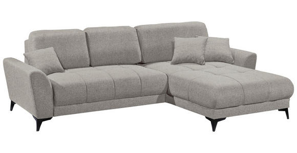ECKSOFA  in Webstoff Sandfarben  - Sandfarben/Schwarz, KONVENTIONELL, Kunststoff/Textil (281/189cm) - Carryhome