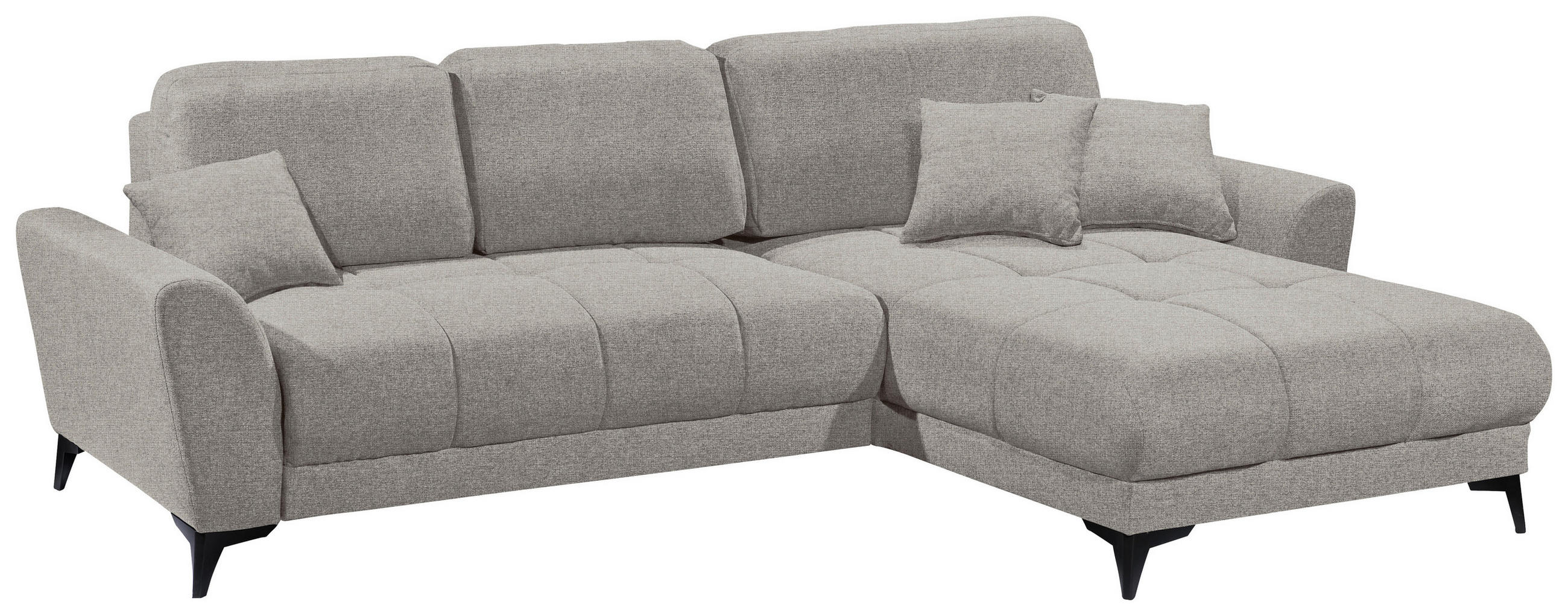 ECKSOFA in Webstoff Sandfarben  - Sandfarben/Schwarz, KONVENTIONELL, Kunststoff/Textil (281/189cm) - Carryhome