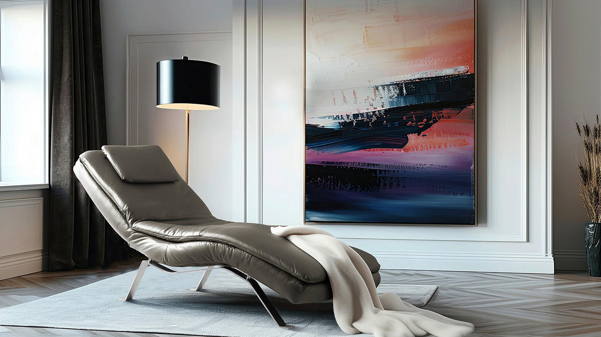 RELAXLIEGE in Echtleder Schlammfarben  - Schlammfarben/Silberfarben, Design, Leder/Metall (65/95/171cm) - Celina Home