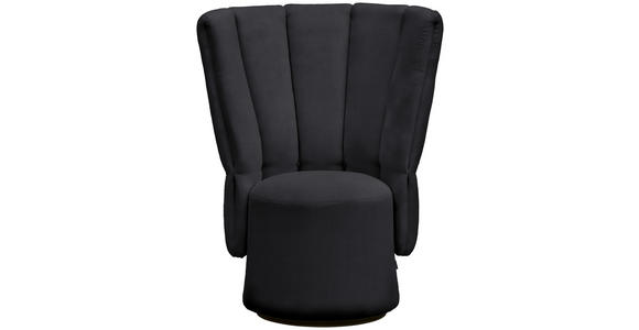 COCKTAILSESSEL - Anthrazit/Schwarz, Design, Holz/Textil (92/113/70cm) - Emilio Belluti