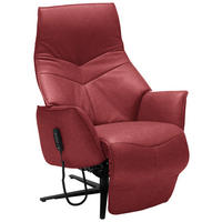 RELAXSESSEL Echtleder Fußteilverstellung, Kopfteilverstellung    - Anthrazit/Rot, Design, Leder/Metall (74/84/113cm) - Himolla