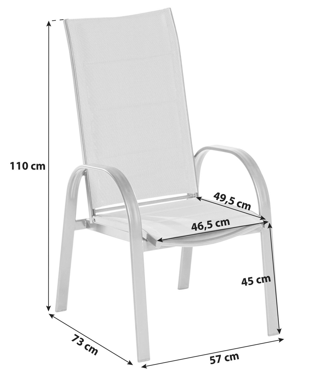 GARTENSESSEL Aluminium Graphitfarben, Grau  - Graphitfarben/Grau, KONVENTIONELL, Textil/Metall (57/110/73cm) - Gardenson