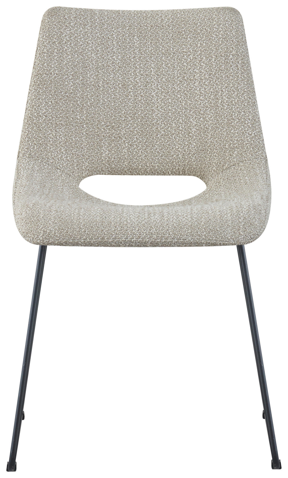 STUHL - Beige/Schwarz, Design, Textil/Metall (48/79/56cm) - Stylife