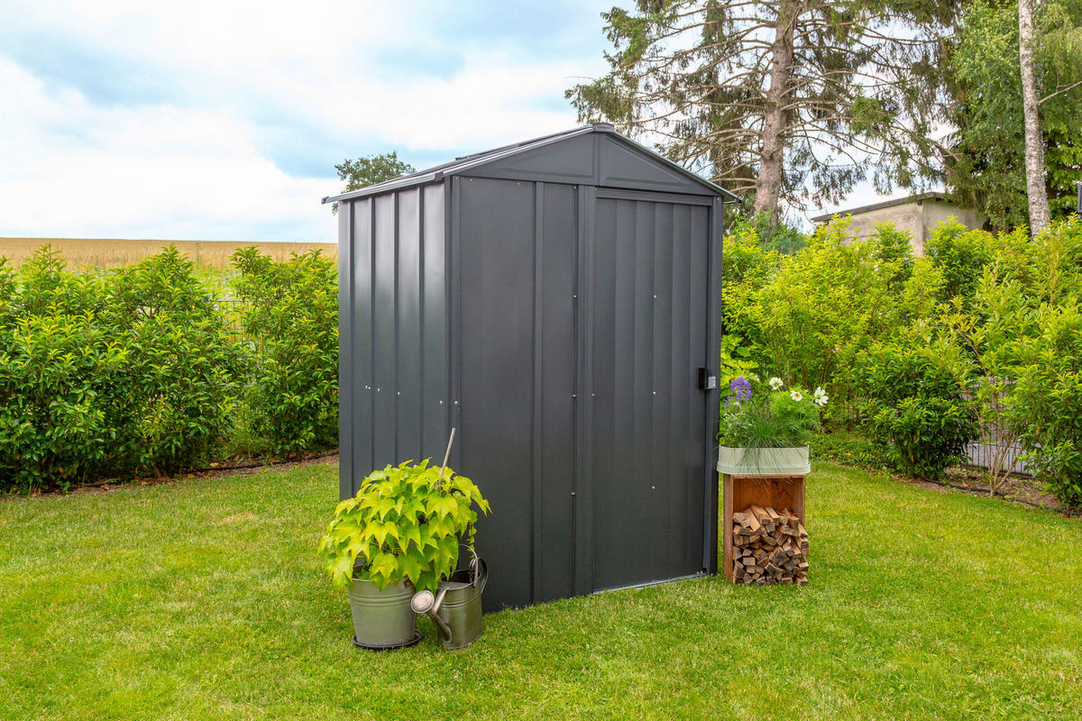 GERÄTEHAUS 151/198/122 cm  - Grau, Basics, Metall (151/198/122cm) - Ambia Garden