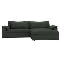 ECKSOFA  Chenille Waldgrün  - Waldgrün/Schwarz, Modern, Kunststoff/Textil (306/198cm) - Carryhome