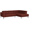 ECKSOFA  in Chenille Rostfarben  280/205 cm  - Rostfarben/Schwarz, Design, Textil/Metall (280/205cm) - Xora