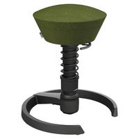 BÜROHOCKER Wollmischung mel. Grün, Schwarz  - Schwarz/Grün, Basics, Textil/Metall (55/45,66/55cm) - Aeris