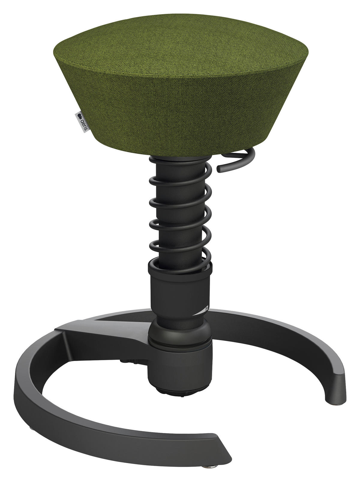 BÜROHOCKER Wollmischung mel. Grün, Schwarz  - Schwarz/Grün, Basics, Textil/Metall (55/45,66/55cm) - Aeris