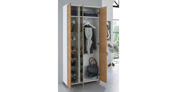 GARDEROBE 225/193/31 cm  - Eichefarben/Weiß, Design, Holz/Holzwerkstoff (225/193/31cm) - Dieter Knoll