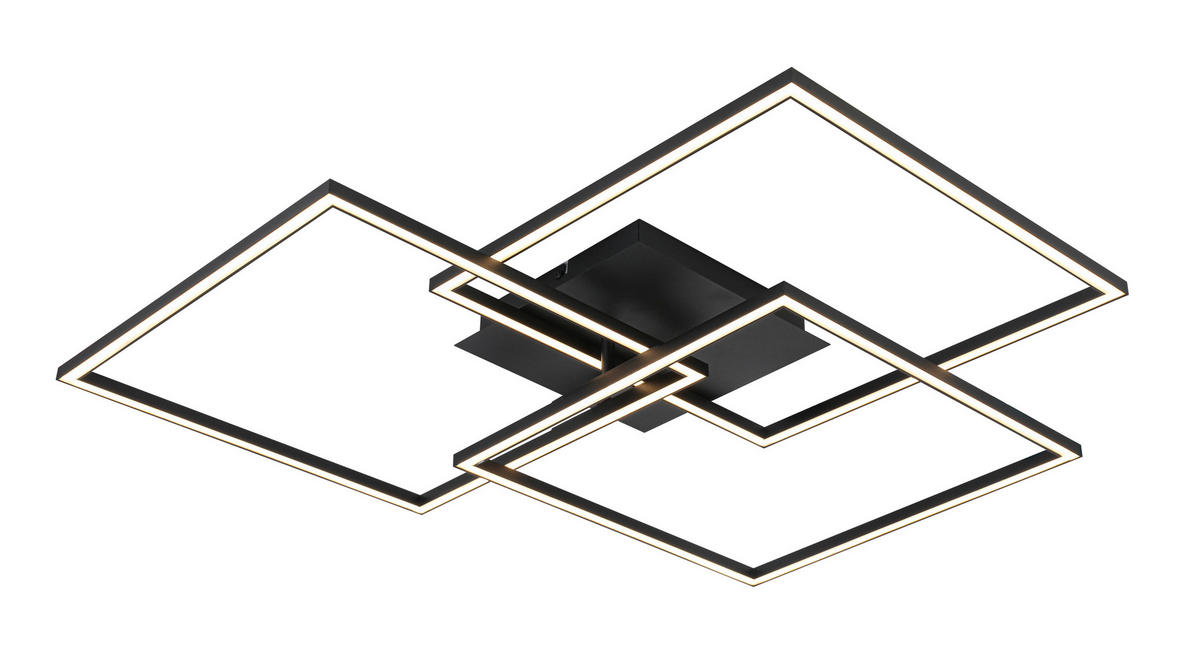 LED PLAFONJERA  - bela/crna, Trendi, metal/plastika (70/70/9cm) - Novel