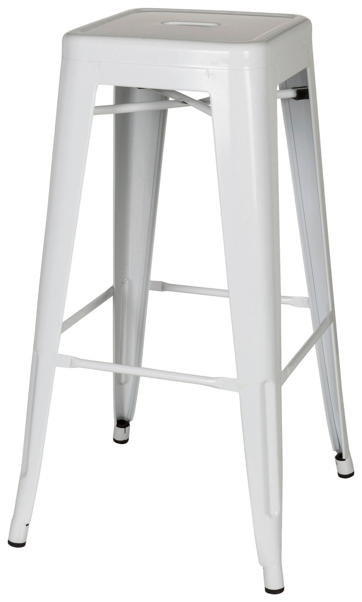 BARHOCKER Weiß Stahl stapelbar  - Weiß, Basics, Metall (44/77/44cm) - MID.YOU