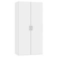 DREHTÜRENSCHRANK  in Weiß  - Chromfarben/Weiß, Design, Holzwerkstoff (102/195/59cm) - Carryhome