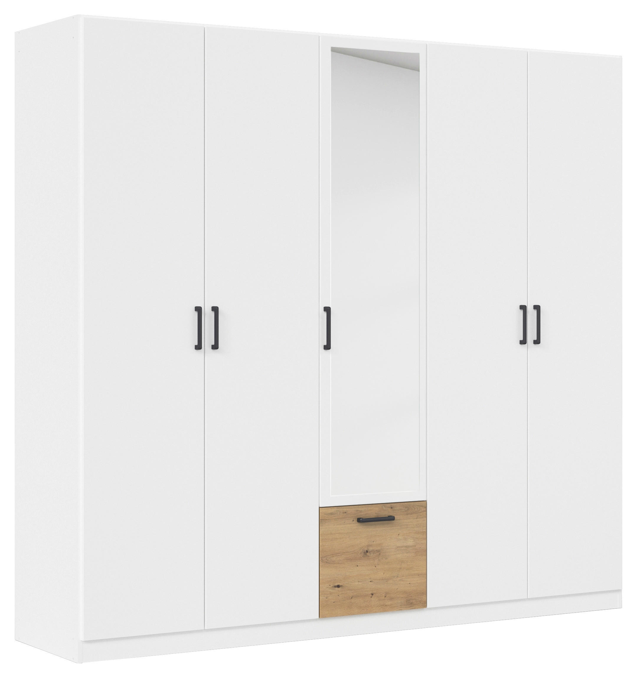 KLEIDERSCHRANK in Weiss, Eiche Artisan  - Weiss/Eiche Artisan, Basics, Holzwerkstoff/Metall (226/210/54cm) - Boxxx