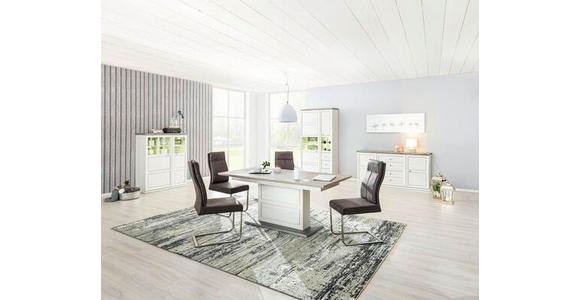 ESSTISCH Grau, Weiß rechteckig  Variantenauswahl  - Weiß/Grau, LIFESTYLE, Holzwerkstoff (160-200/90/76,2cm) - Hom`in