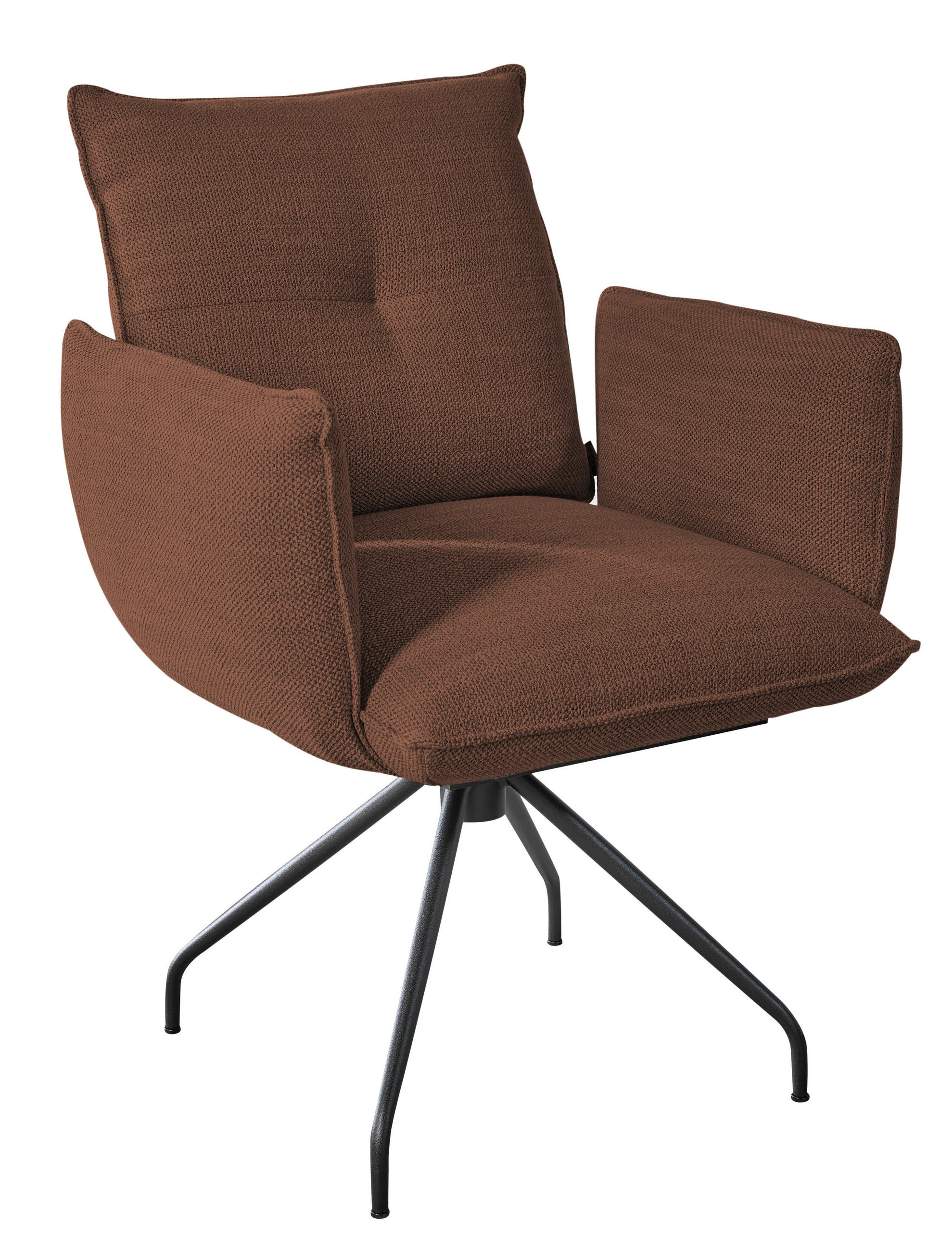 ARMLEHNSTUHL  in Stahl Struktur  - Schwarz/Kupferfarben, Design, Textil/Metall (65/90/70cm) - Dieter Knoll