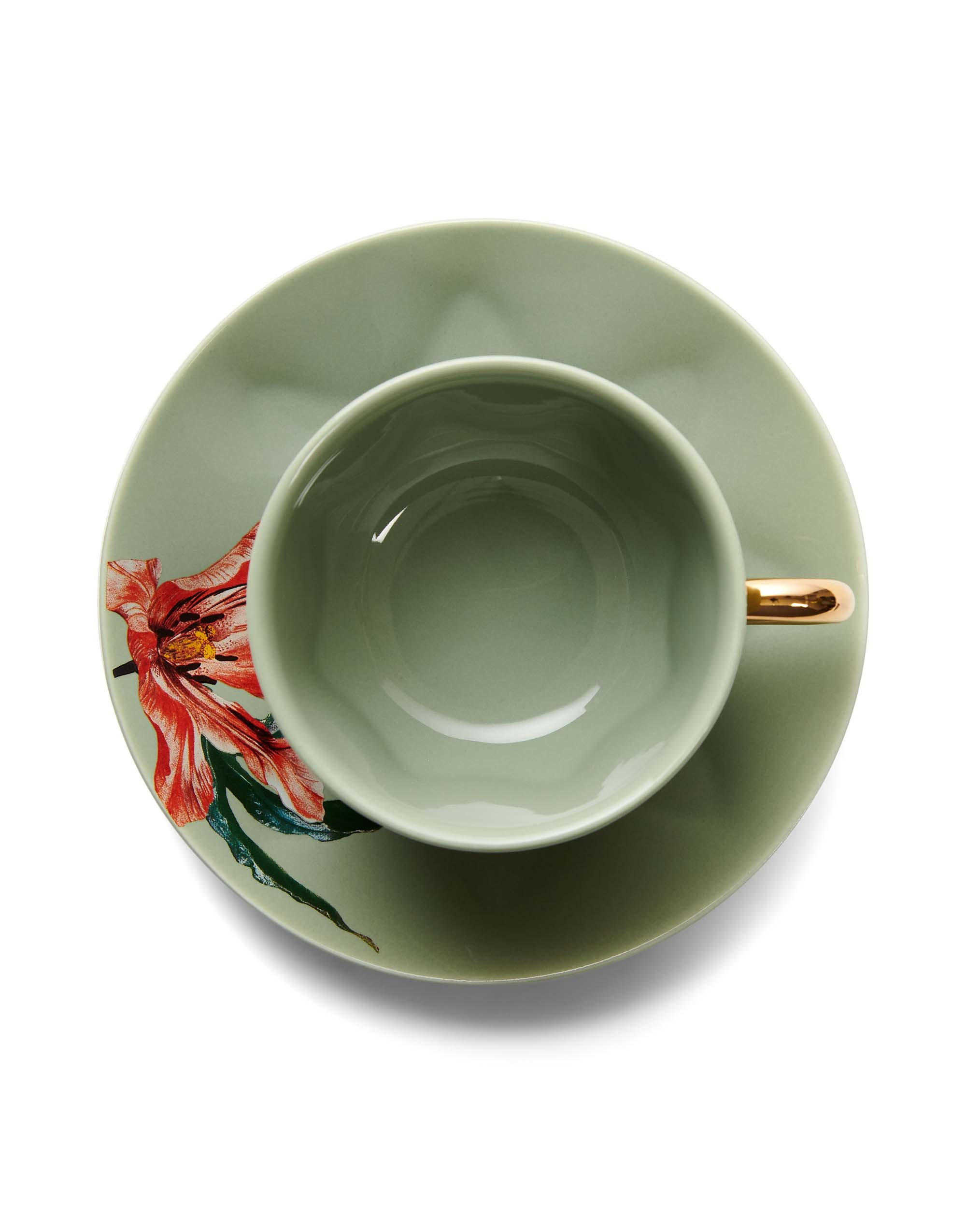 ŠÁLKA S TANIERIKOM porcelán - zelená, Basics, keramika (0,22l)