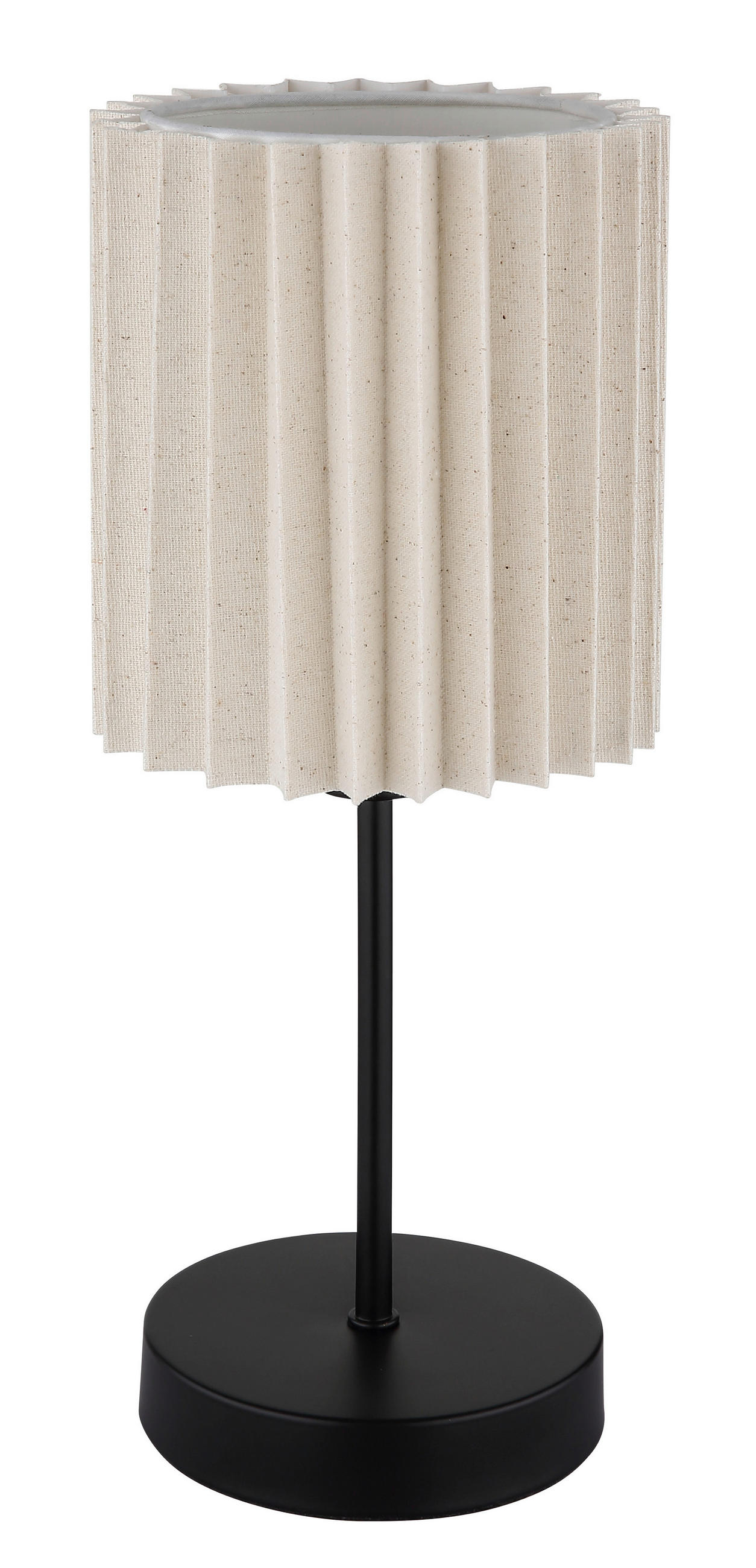 TISCHLEUCHTE PAGE 26.5/50 cm   - Schwarz/Naturfarben, KONVENTIONELL, Textil/Metall (26.5/50cm) - Globo