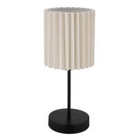 TISCHLEUCHTE PAGE 26.5/50 cm   - Schwarz/Naturfarben, KONVENTIONELL, Textil/Metall (26.5/50cm) - Globo