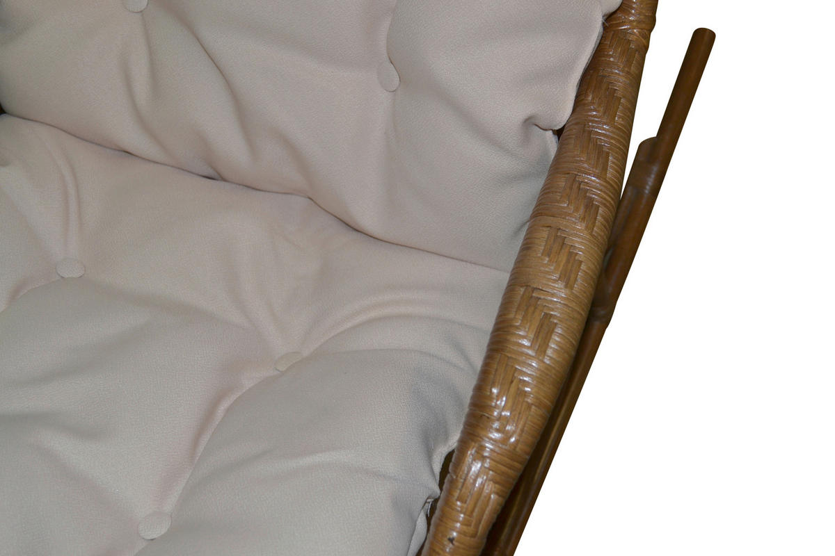 SCHAUKELSTUHL in Braun  - Creme/Braun, Natur, Holz/Textil (65/96/122cm) - MID.YOU