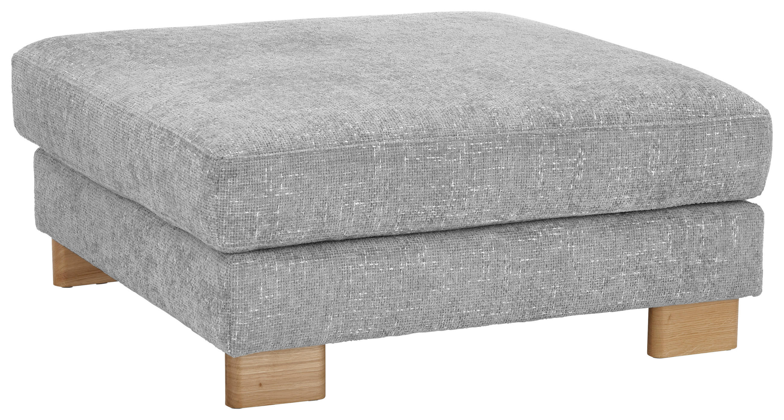 HOCKER Chenille Grau  - Eichefarben/Grau, KONVENTIONELL, Holz/Textil (100/51/100cm) - SetOne by Musterring