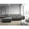 ECKSOFA in Struktur, Plüsch Grau  - Schwarz/Grau, Design, Textil/Metall (201/274cm) - MID.YOU