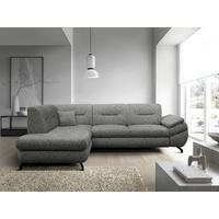ECKSOFA Grau Struktur, Plüsch  - Schwarz/Grau, Design, Textil/Metall (201/274cm) - MID.YOU