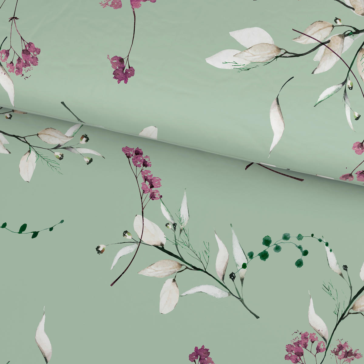 BETTWÄSCHE Satin 140/200 cm  - Grün, KONVENTIONELL, Textil (140/200cm) - Esposa