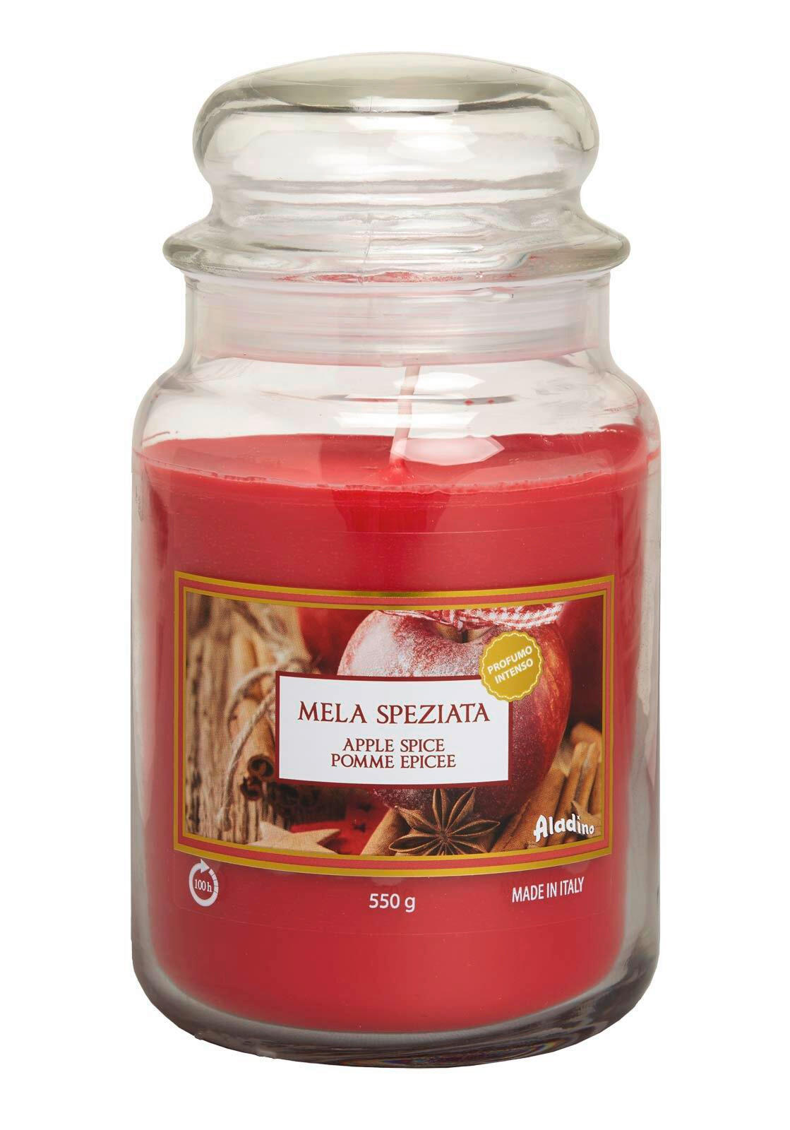 MIRISNA SVEĆA  crvena  - crvena, Osnovno, staklo/prirodni materijali (9/9/18cm)