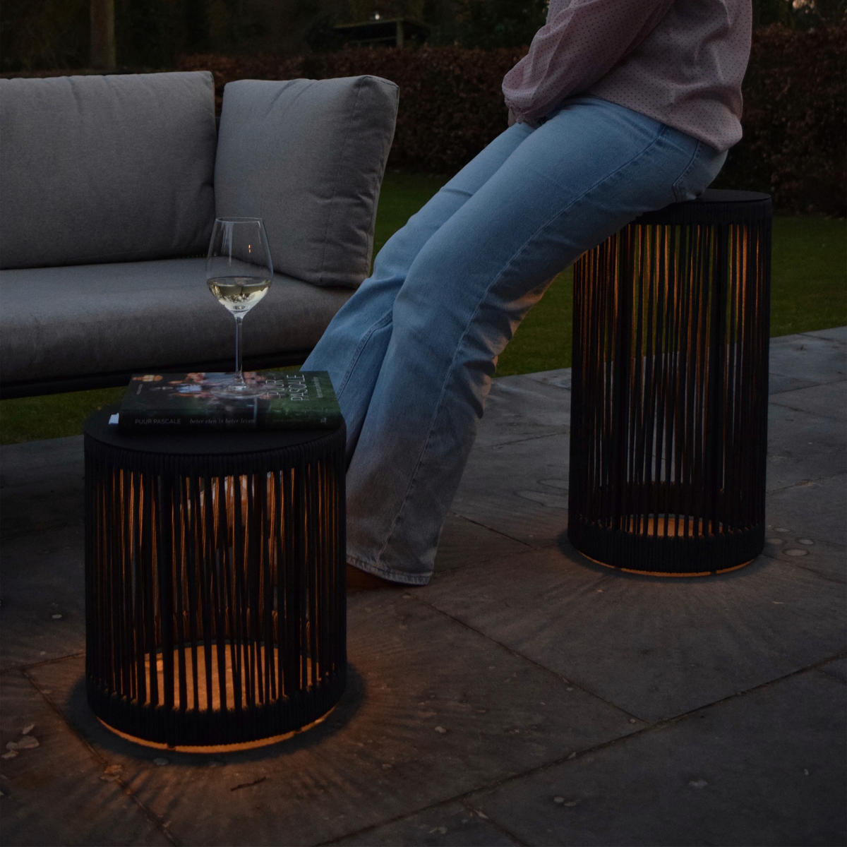 AUßENSTEHLEUCHTE PINGI 33.5/33.5/61.5 cm  - Schwarz, Trend, Kunststoff (33.5/33.5/61.5cm) - Lucide