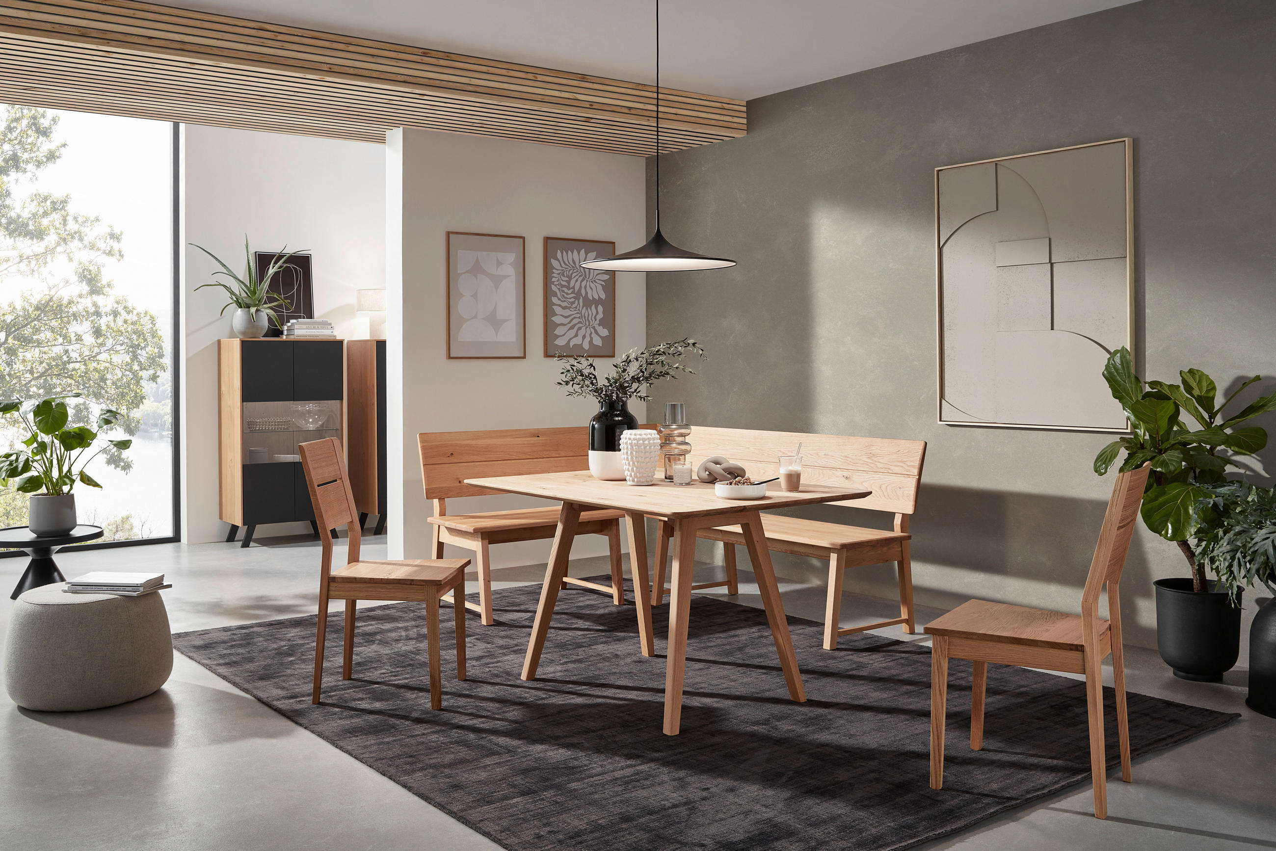 ECKBANK 150/190 cm Eichefarben Wildeiche massiv Holz   - Eichefarben, KONVENTIONELL, Holz (150/190cm) - Valnatura