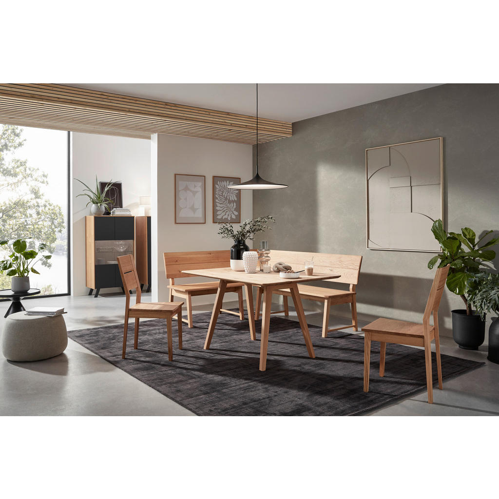 Thumbnail - Valnatura Eckbank, Eiche, Holz, Wildeiche, massiv, 4-Sitzer, L-Form, 190x150 cm, Typenauswahl, in verschiedenen Größen e...