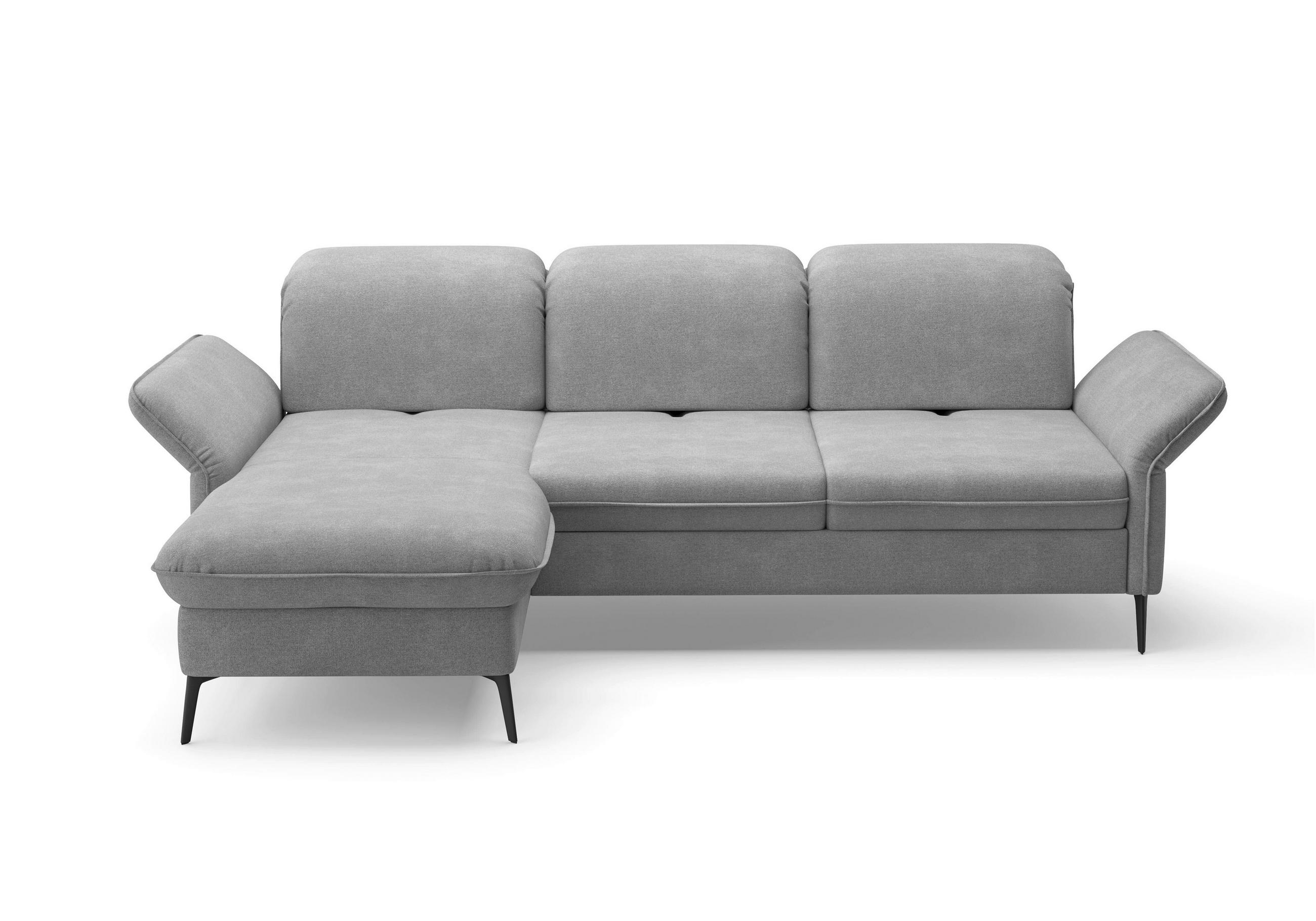 ECKSOFA in Flachgewebe Grau  - Schwarz/Grau, Konventionell, Textil/Metall (198/264cm) - Sit & More