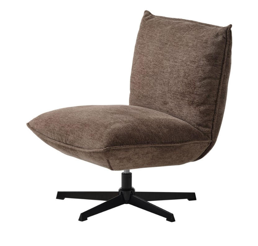 FÅTÖLJ i metall, textil brun, svart  - brun/svart, Design, metall/textil (70/88/83cm) - Best Price