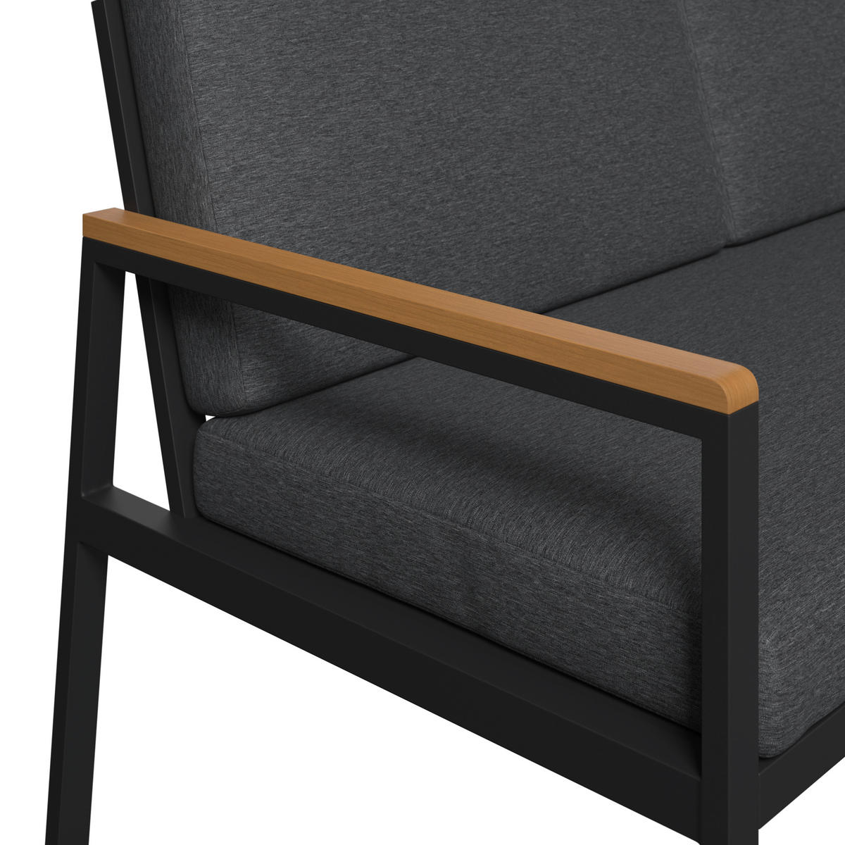 DINING-LOUNGESET Eisen  - Anthrazit/Naturfarben, MODERN, Kunststoff/Textil (230/80/230cm) - Ambia Garden