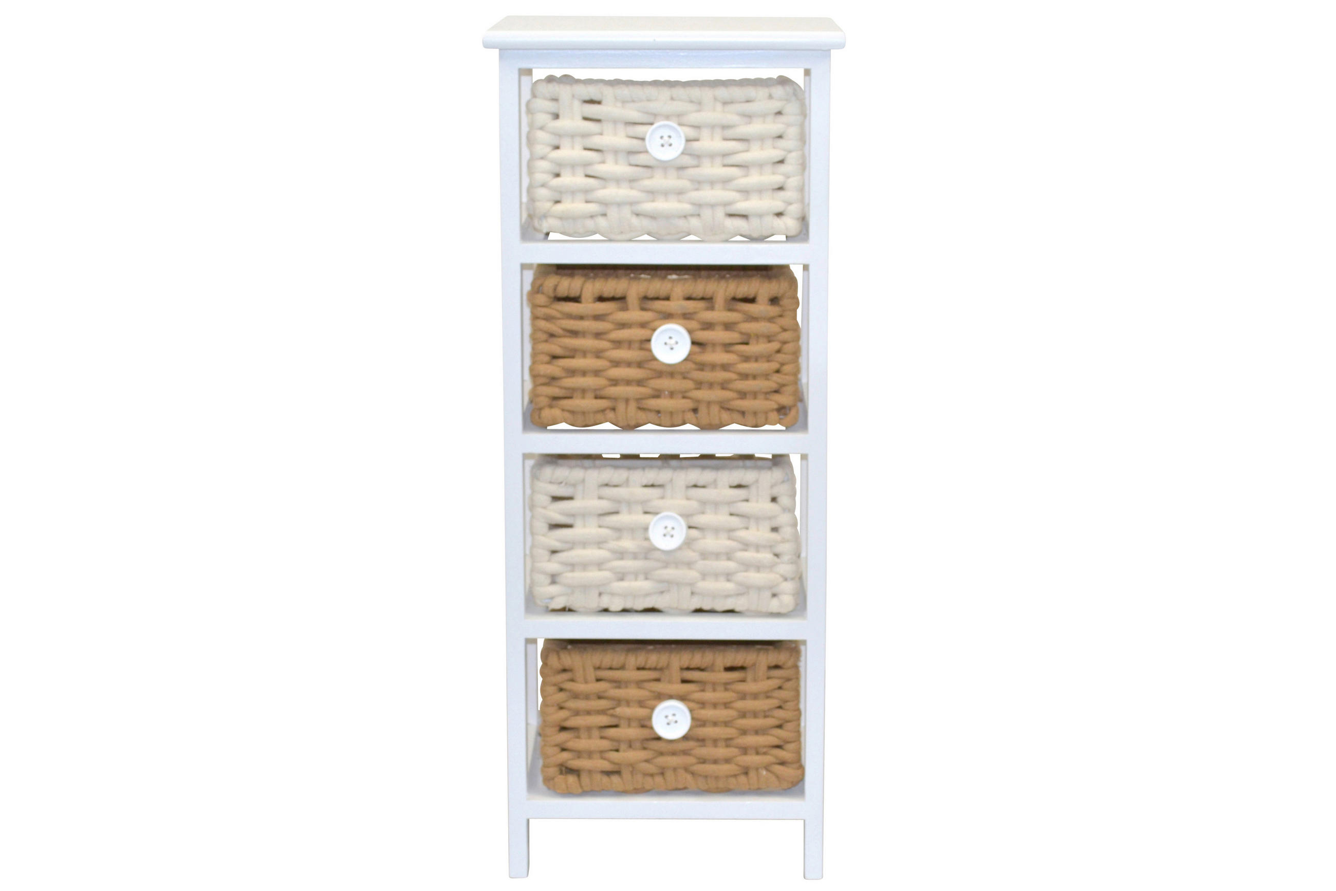 KOMMODE  in  - Creme/Braun, Design, Holz/Textil (25/30/74cm) - MID.YOU