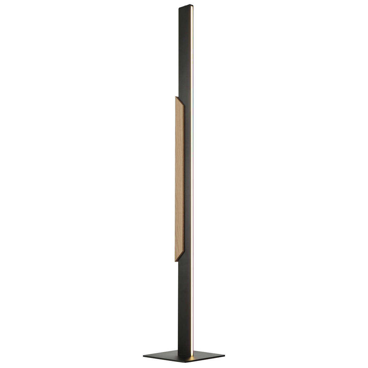 LED-STEHLEUCHTE 20/20/126 cm    - Eiche Bianco/Schwarz, Natur, Holz/Kunststoff (20/20/126cm) - Brilliant