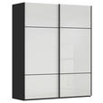 SCHWEBETÜRENSCHRANK  in Schwarz, Weiß  - Schwarz/Weiß, KONVENTIONELL, Glas/Holzwerkstoff (181/223/67cm) - Novel