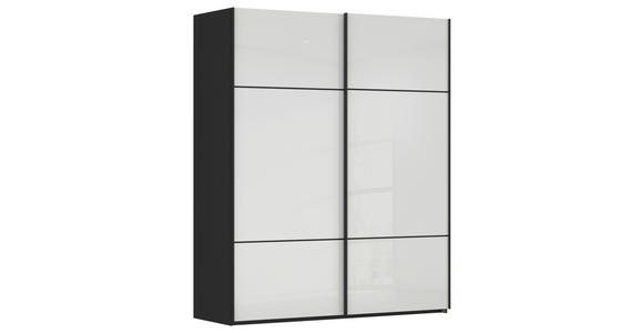 SCHWEBETÜRENSCHRANK  in Schwarz, Weiß  - Schwarz/Weiß, KONVENTIONELL, Glas/Holzwerkstoff (181/223/67cm) - Novel