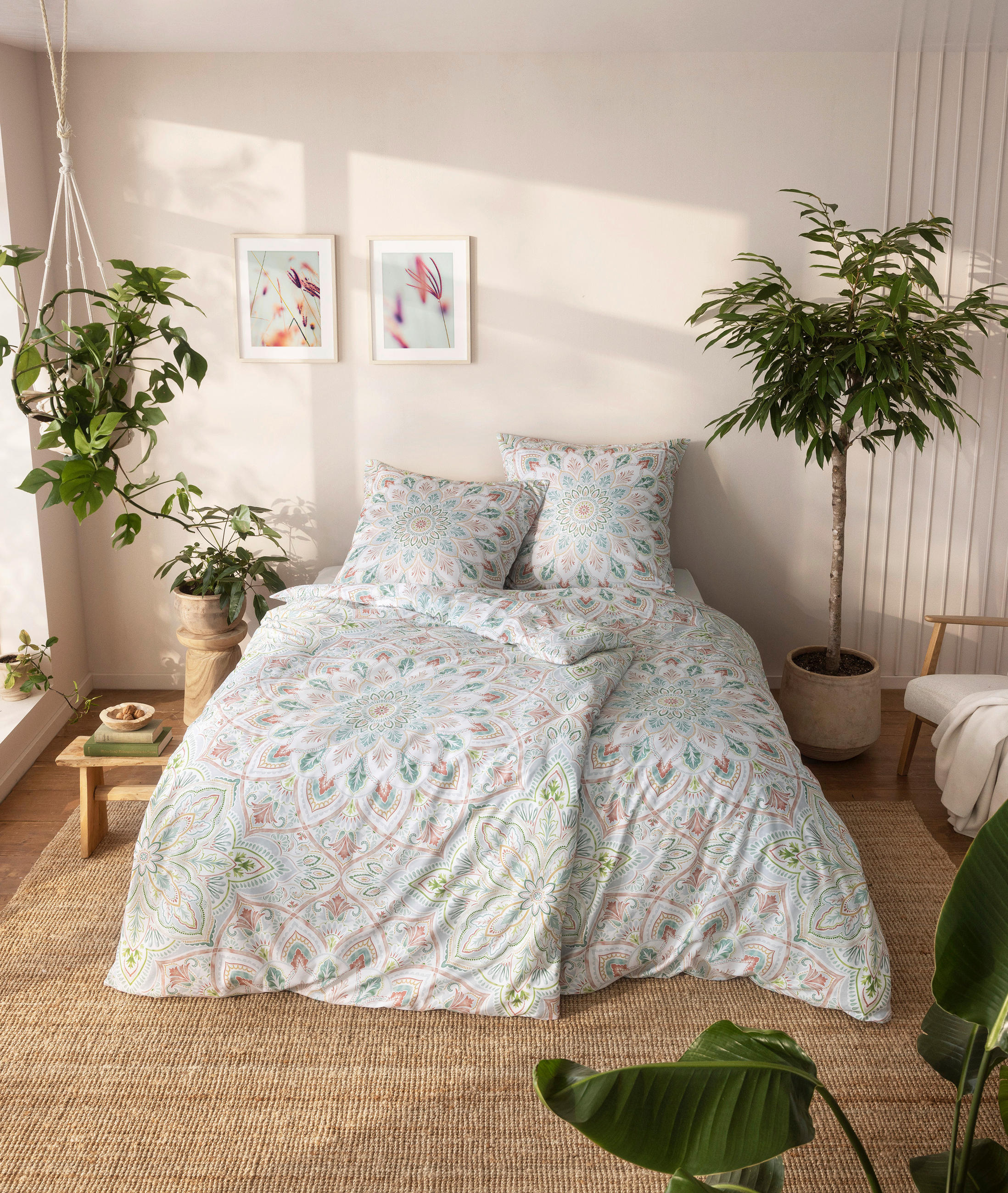 BETTWÄSCHE NatürlichEstella Makosatin 135/200 cm  - Grün, Design, Textil (135/200cm) - Estella